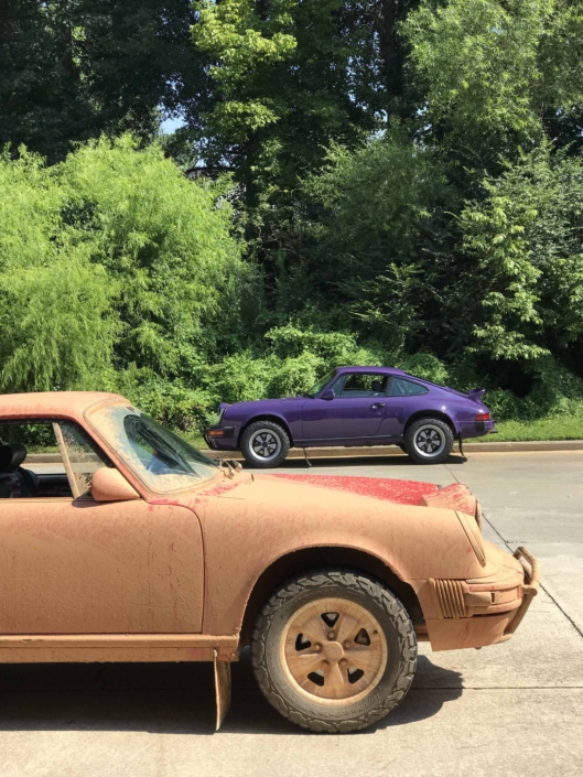 Custom Built 1978 Porsche 911 SC with Lilac exterior and Pascha interior in the background