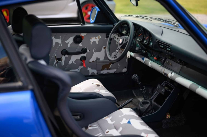 Custom Built 1988 Porsche 911 Carrera in Acid Blue with Dog fabric interior
