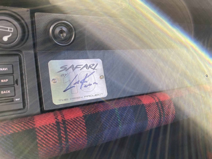 leh keen signature plate on a Custom Built 1986 Porsche 930 Turbo with Oak Green Metallic Exterior and Porsche tartan interior