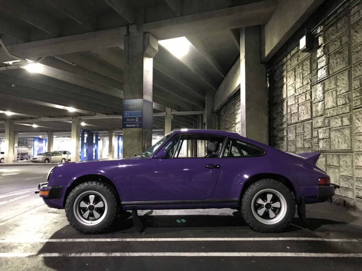 side view of a Custom Built 1978 Porsche 911 SC with Lilac exterior and Pascha interior