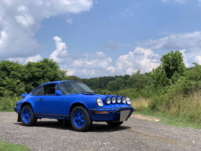 Custom Built 1988 Porsche 911 Carrera in Acid Blue with Dog fabric interior