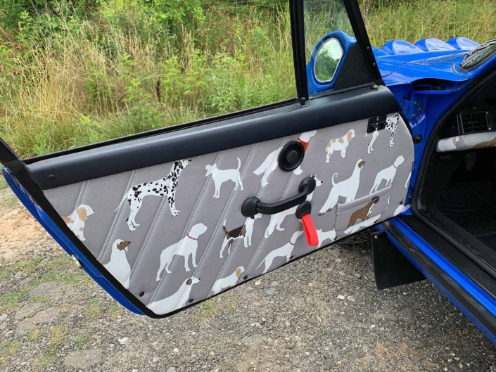 custom Dog fabric interior on a 1988 Porsche 911 Carrera