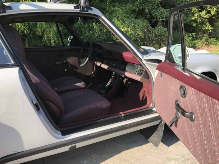 Lancia Fabric Interior on a Custom Built 1986 Porsche 911 Carrera with Fashion Grey Exterior