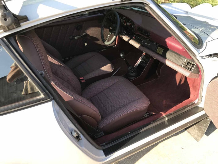 Lancia Fabric Interior on a Custom Built 1986 Porsche 911 Carrera with Fashion Grey Exterior