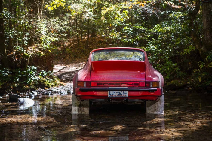 rear view of the Custom Built 1981 Guards Red Porsche 911 SC