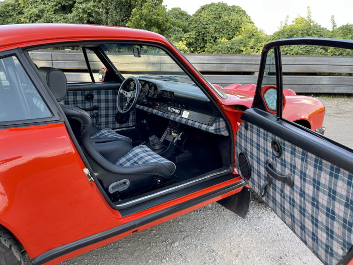 Leh Keen's Custom 1984 911 Carrera with the door open